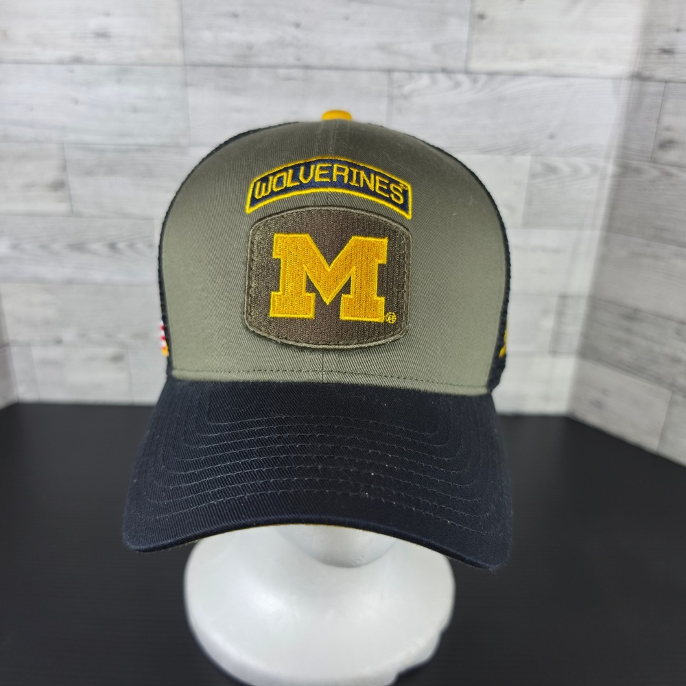 Jordan Michigan Wolverines On-Field Trucker‎ Hat Olive Green Snapback Cap Men